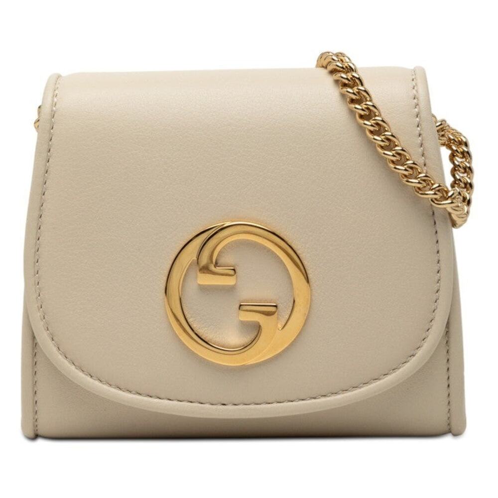 Gucci Interlocking G Blondie Medium Chain Shoulder Bag White